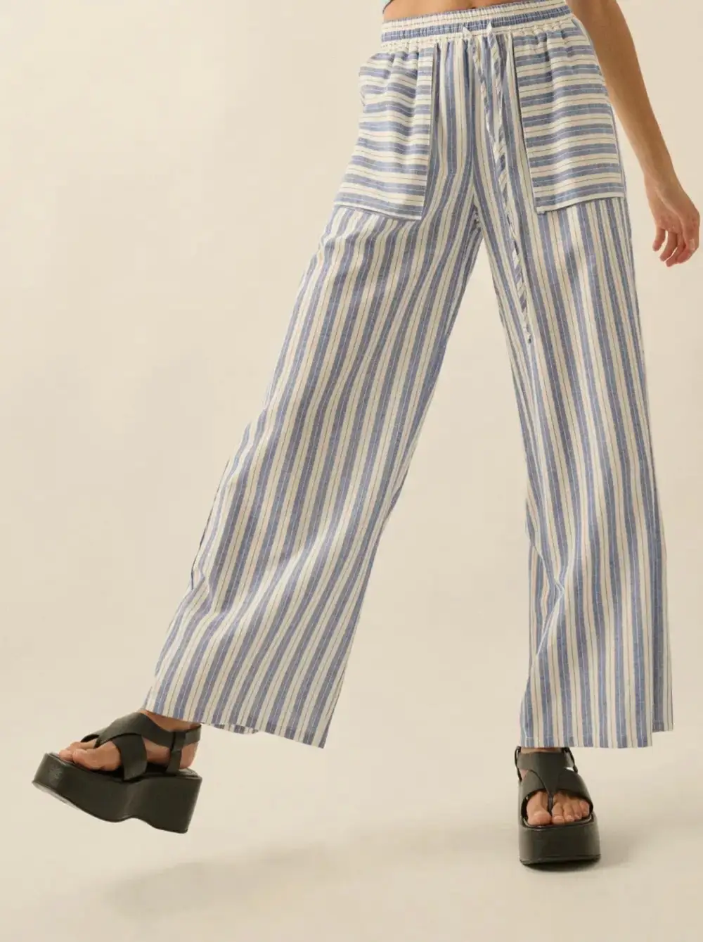 Poet Stripe Wide Leg Pants