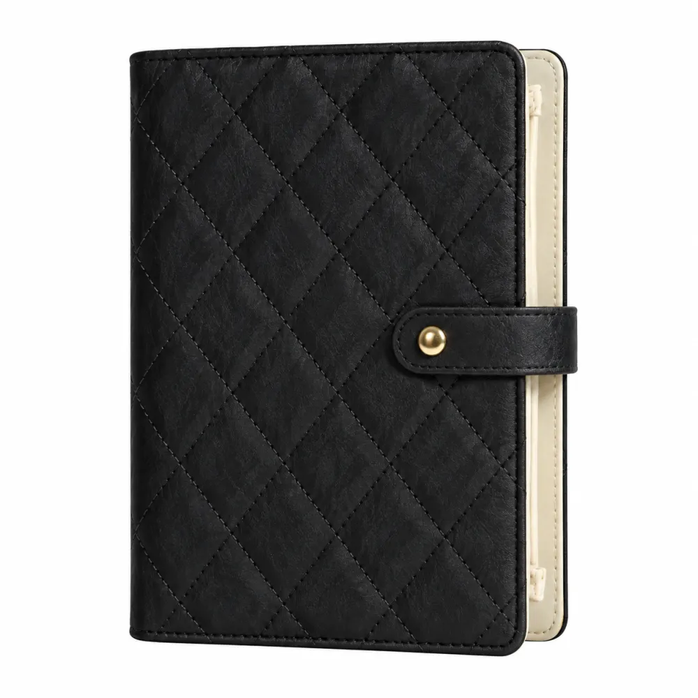 Luxury Quilted Durable Storage Organizer Booklet — Cream Waterproof Accessory Holder with Clear Pockets, Multi-Layer Compartments, Card & Ticket Slots, 5-Day Travel Ready, Bedroom Vanity Upgrade Gift