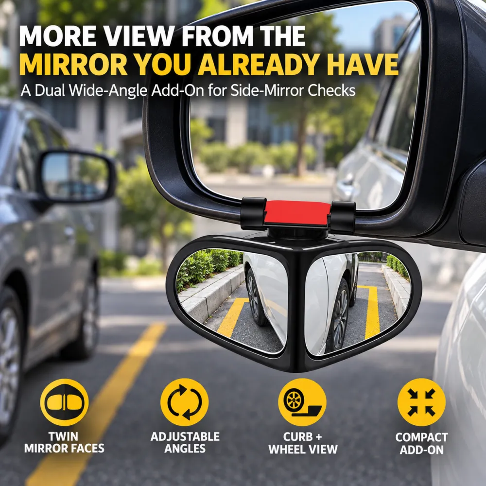 360° dual-lens blind spot rearview mirror