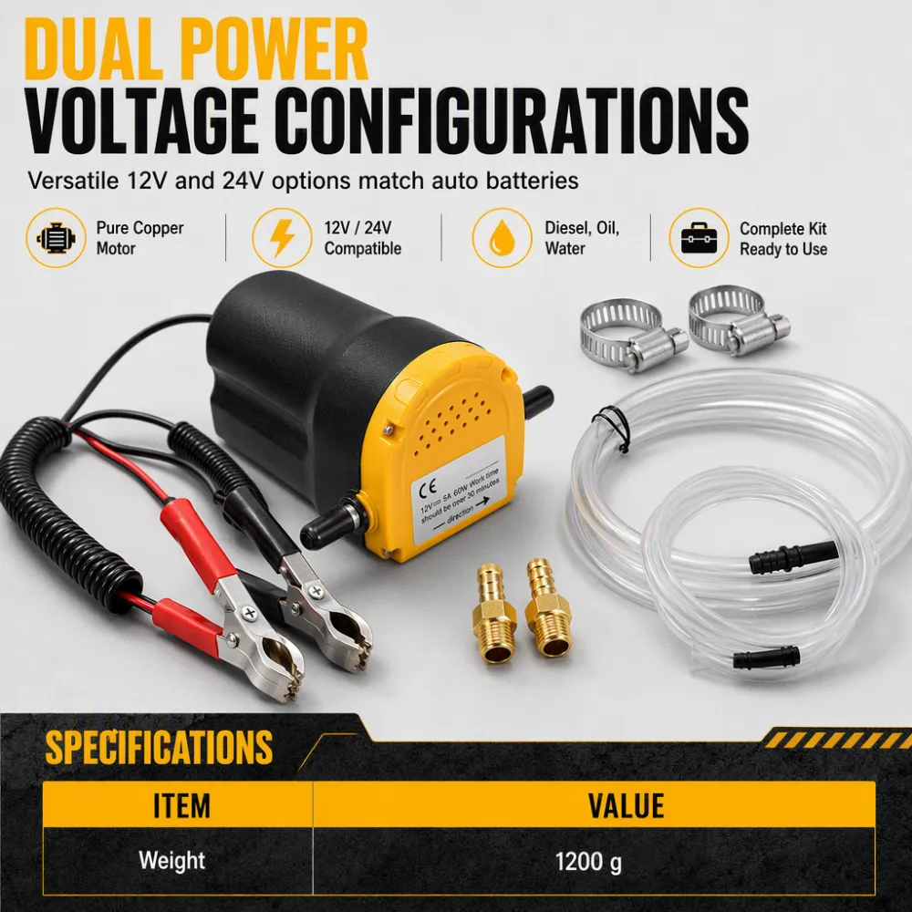 12V 24V Portable Electric Self Priming Transfer Pump Micro Diesel Oil Extractor for Cars
