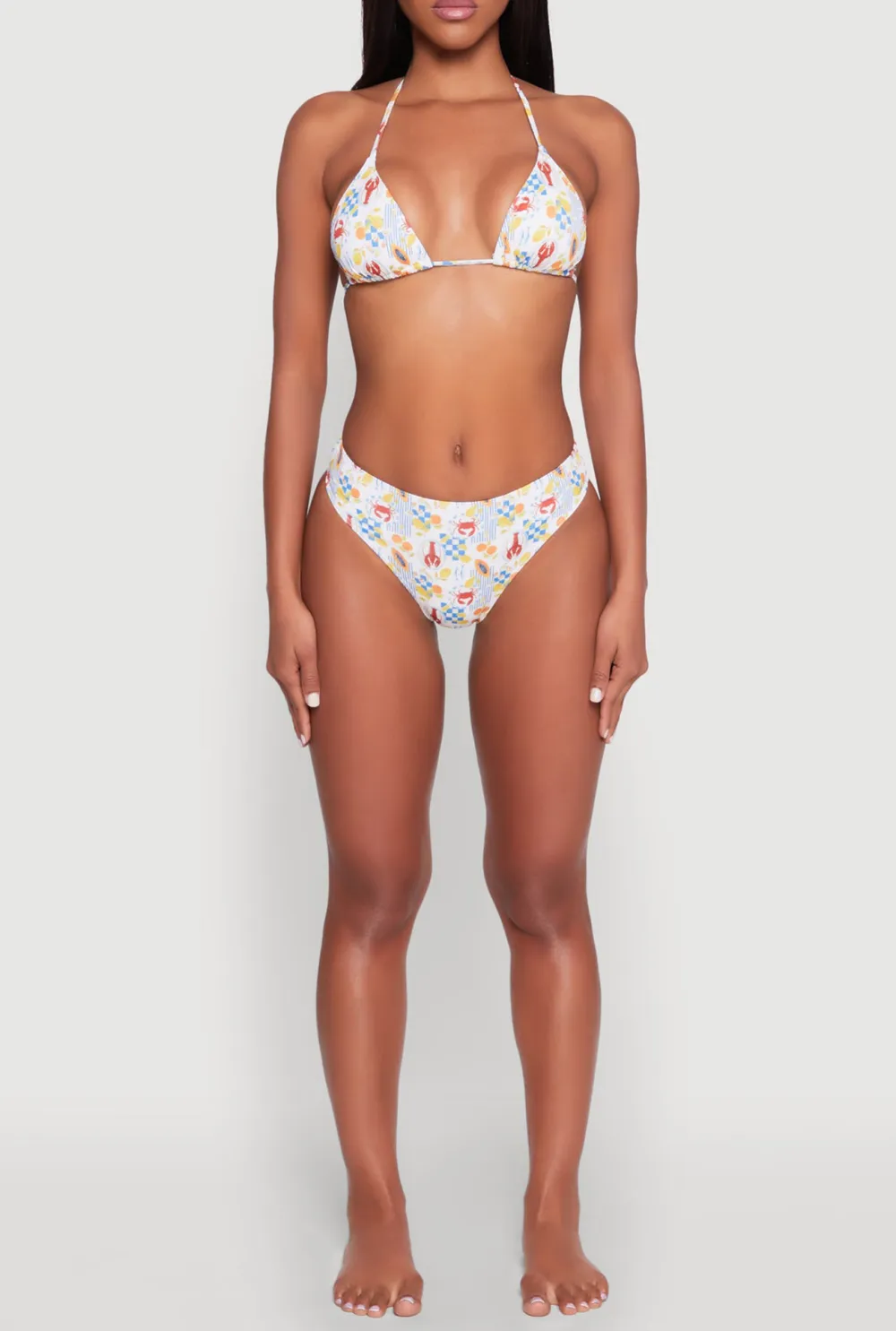 Colorful Printed Bikini Top