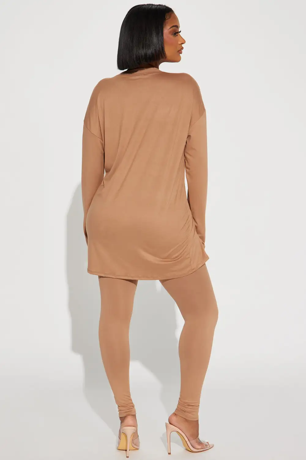 Weekend Vibes Long Sleeve Set - Mocha