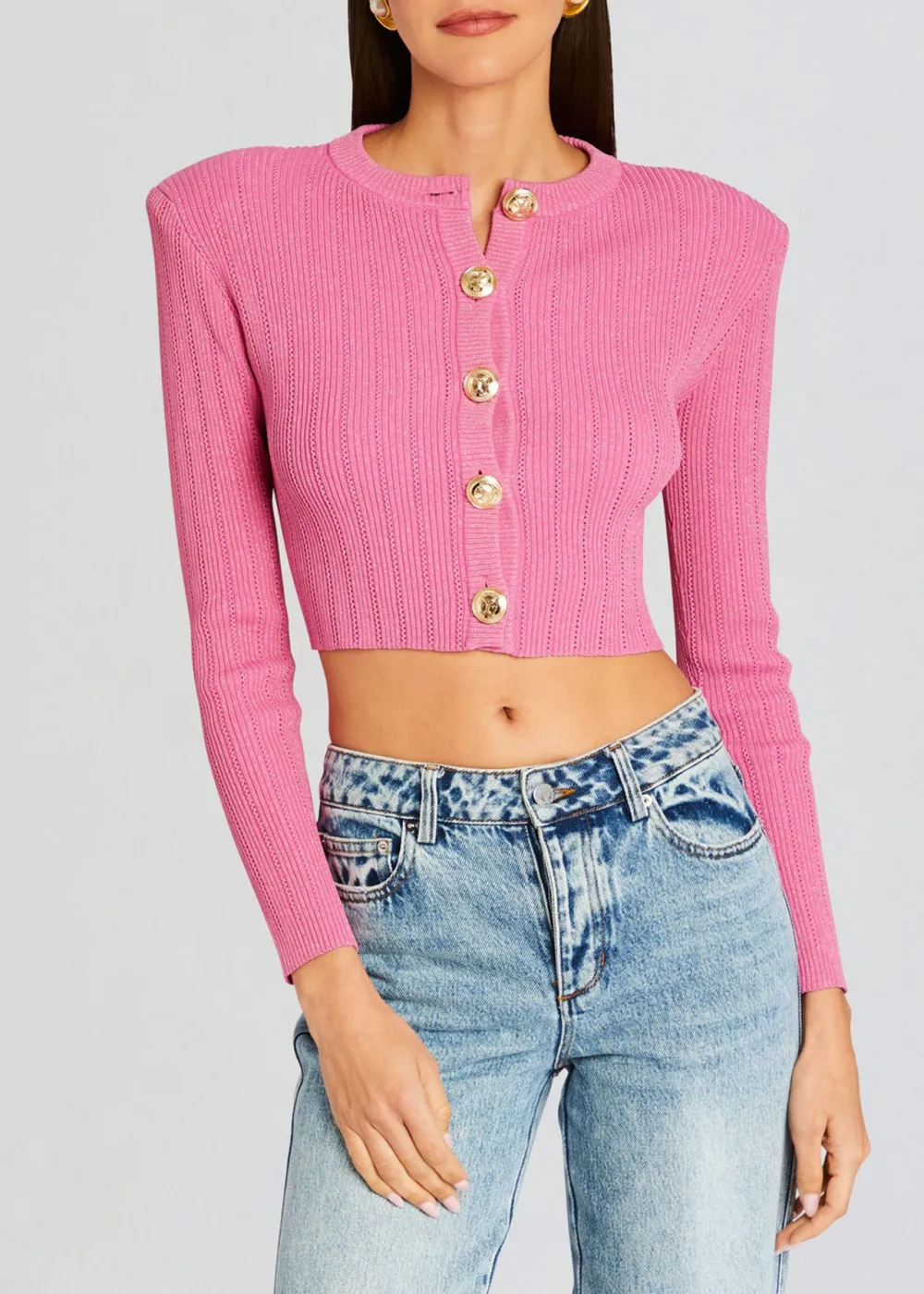 Knit Cropped Cardigan Jacket