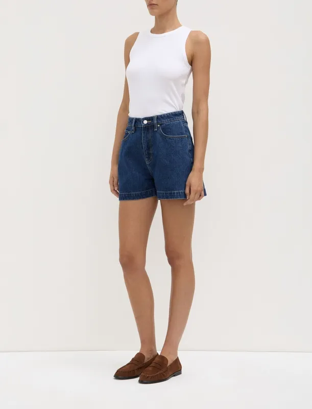 Heritage Blue High-Rise Boxy Denim Short