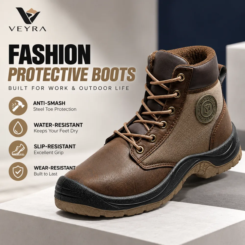 Anti-Static Safety Work Boots Steel Toe Puncture-Proof Anti-Odor Slip-Resistant Men's High-Top Durable Work Shoes