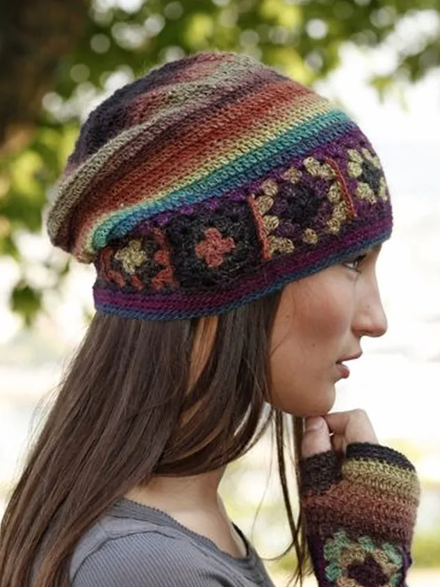 Women Color-Block Casual Knitted Hat