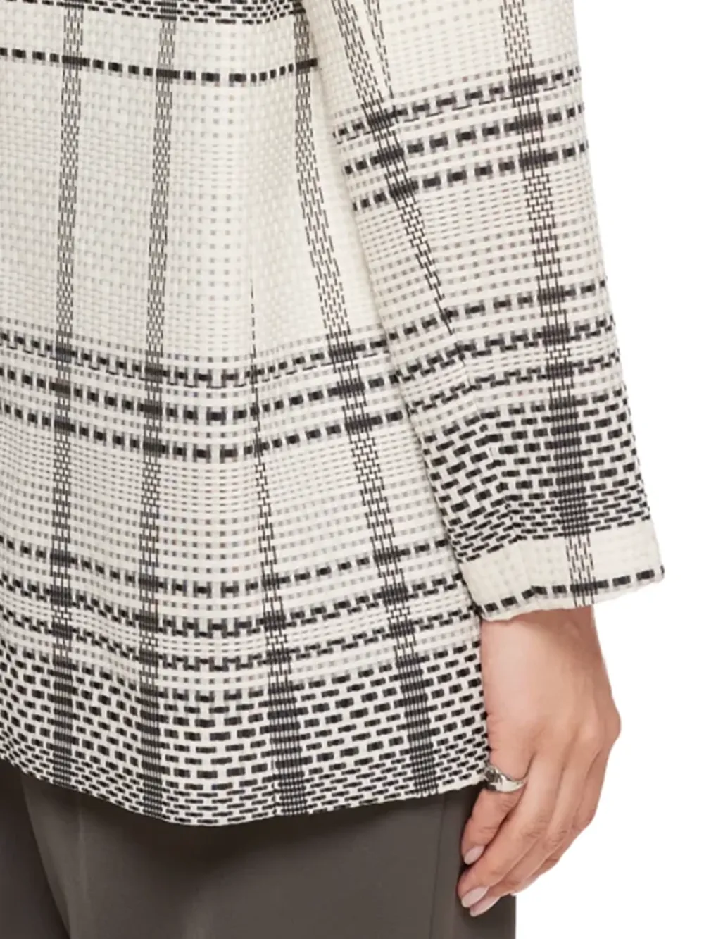 Checkered Print Oversized Blazer