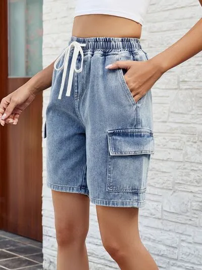 Streetwear Drawstring Pocket Detail Shorts
