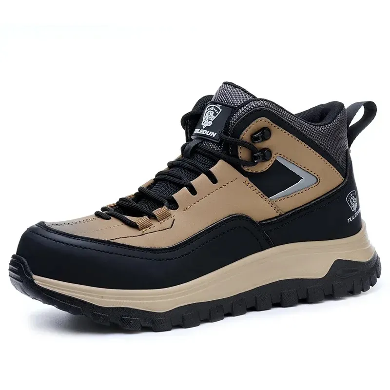 Men's Orthopedic Protective Hiking/Work Boots—Waterproof, Slip-Resistant, Impact-Resistant, Puncture-Proof—Wide Toe Box, Arch Support, Ankle Support