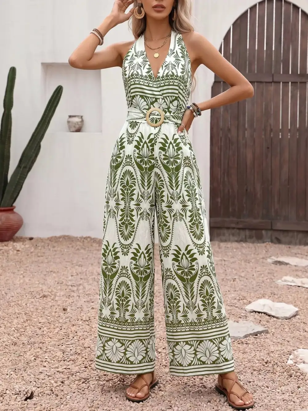 Wide Leg Halter Jumpsuit
