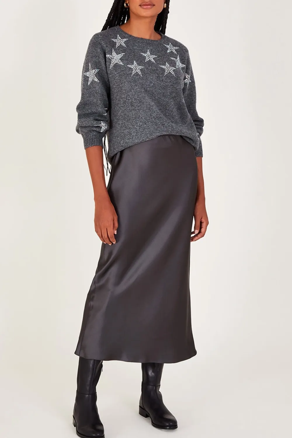 Grey Star Embroidered Sweatshirt