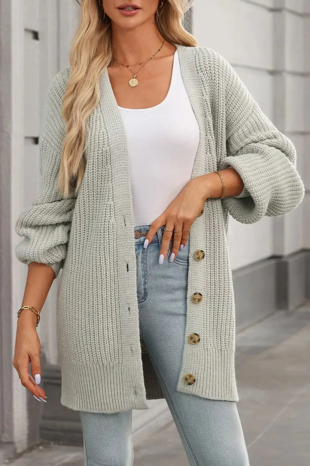 Chunky Knit Button Down Cardigan