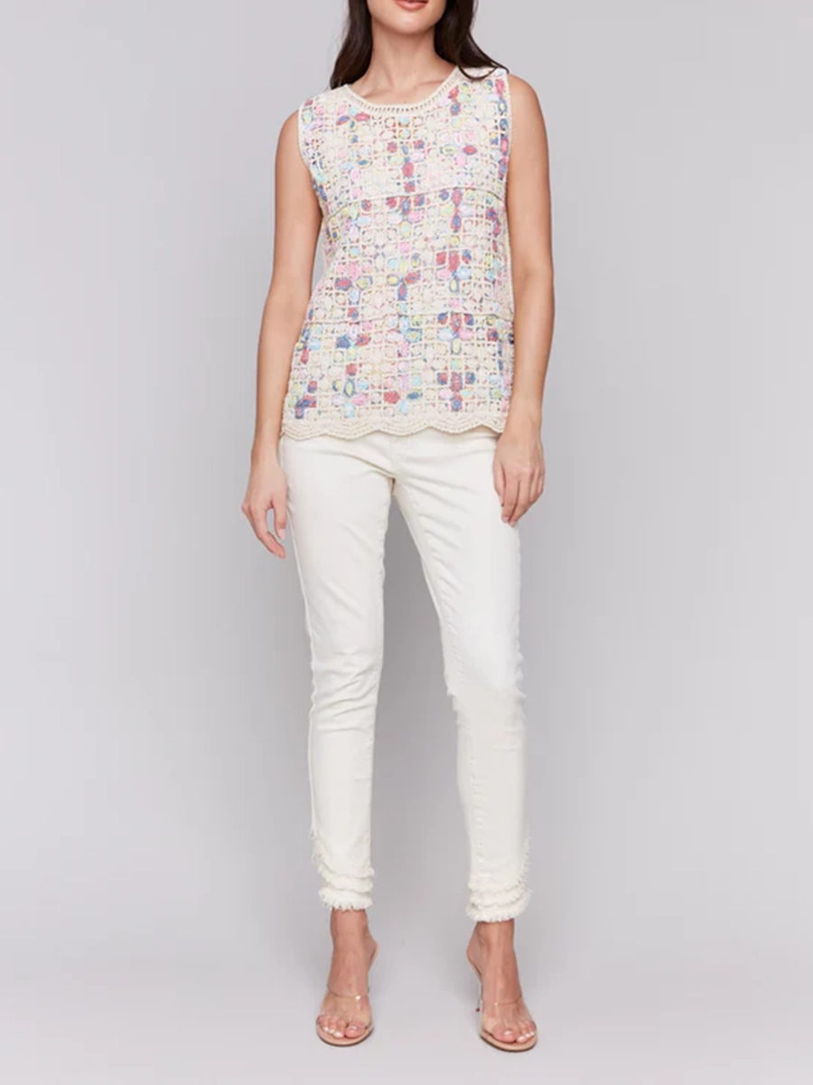 Three Dimensional Cut Sleeveless Design Vest