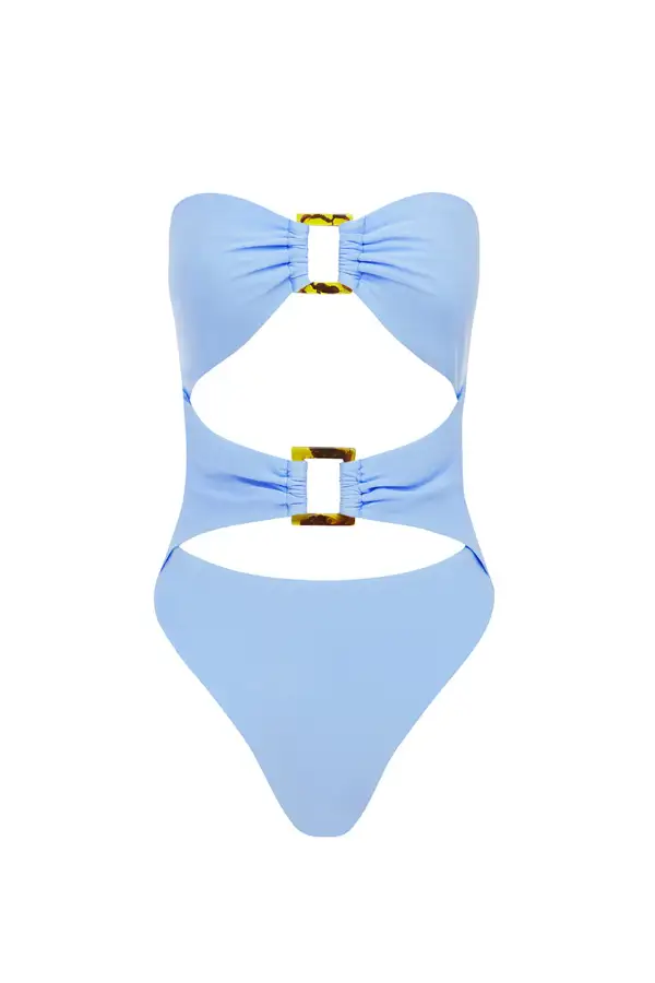 Sexy Sky Blue One-Piece Swimsuit