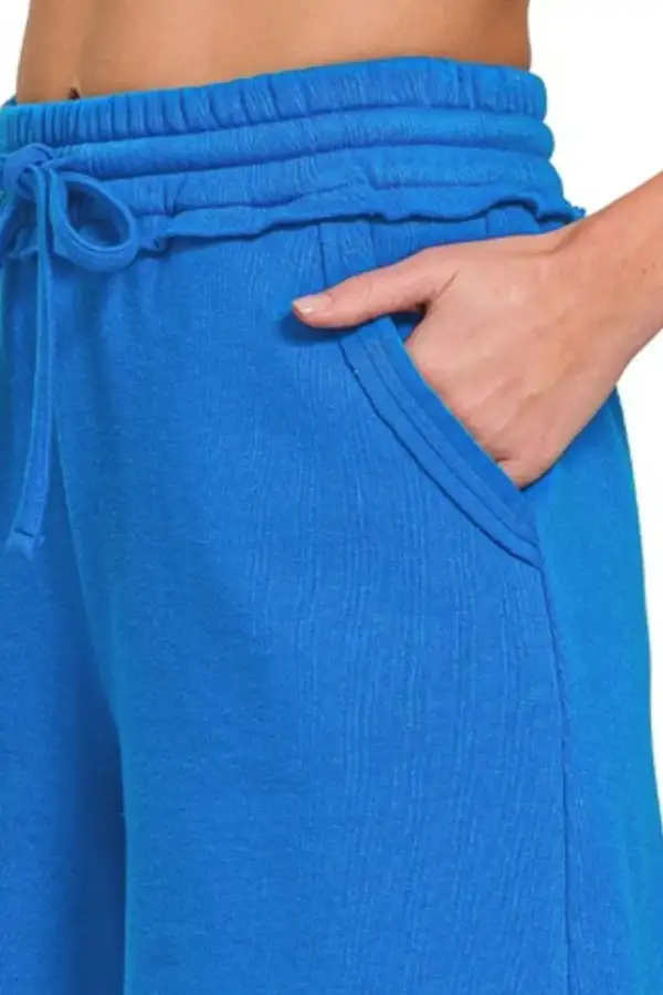 Everyday Fleece Raw Hem Shorts with Draw String