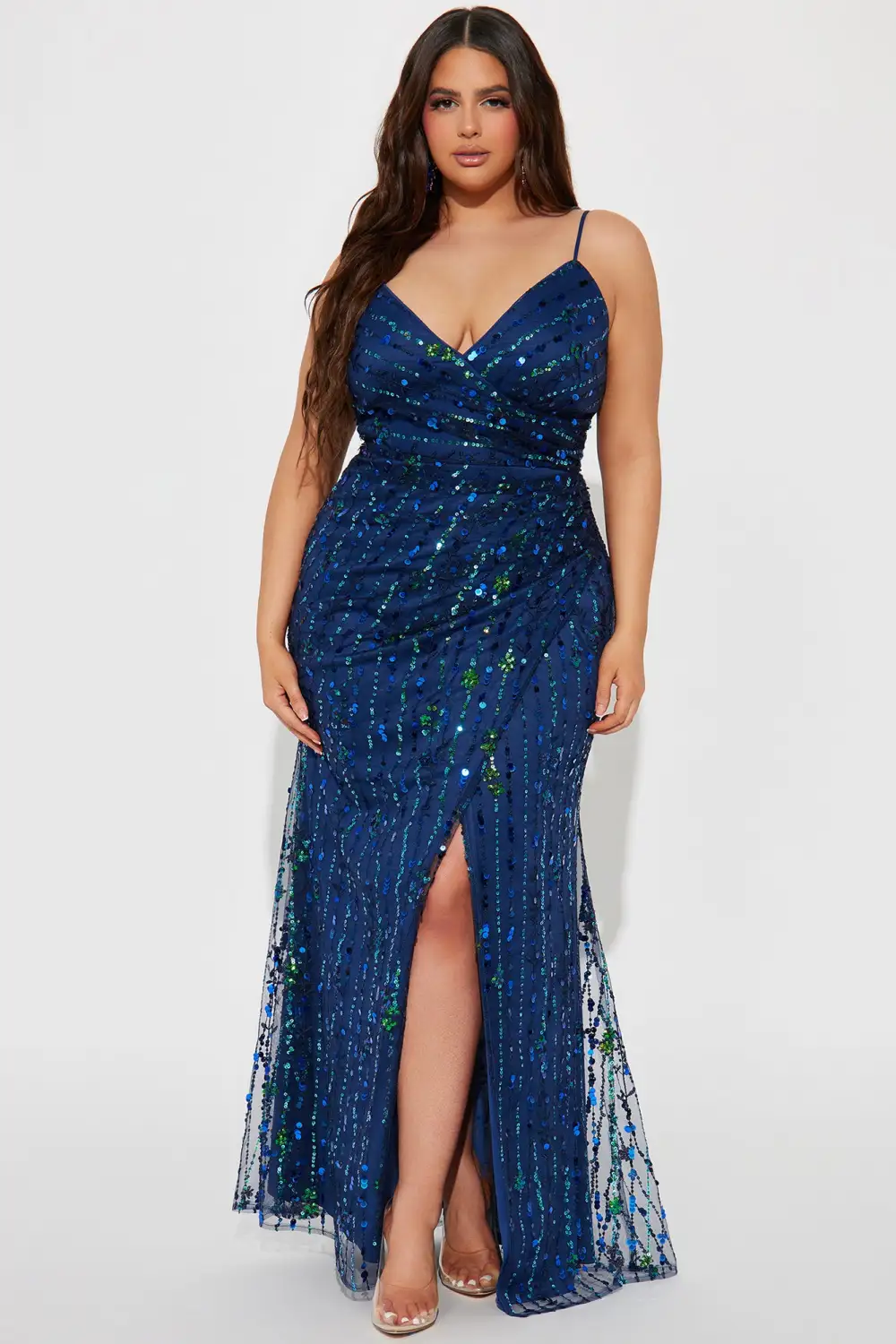 Lucky Girl Sequin Maxi Dress - Navy