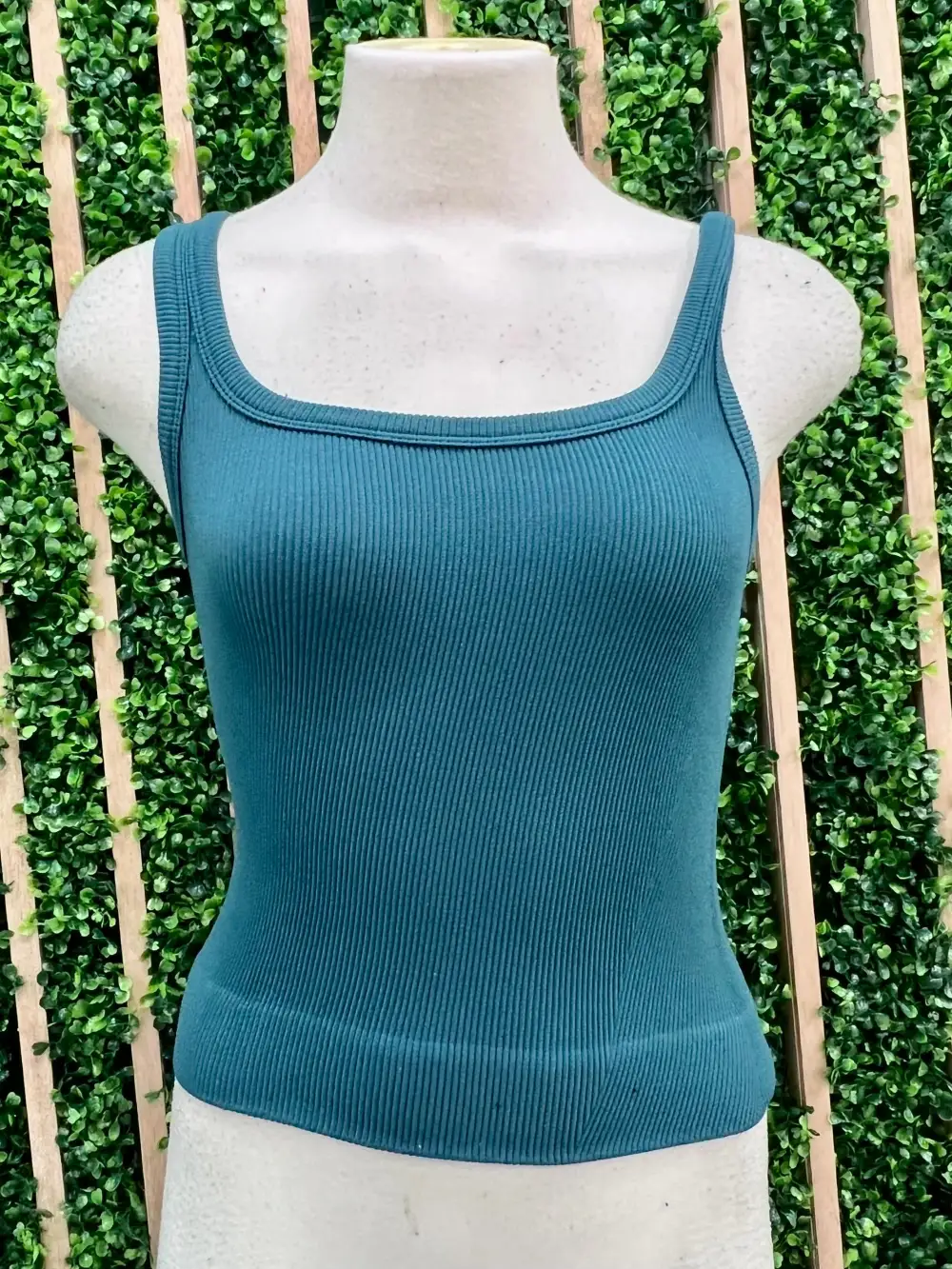 Ribbed Square Neck Top