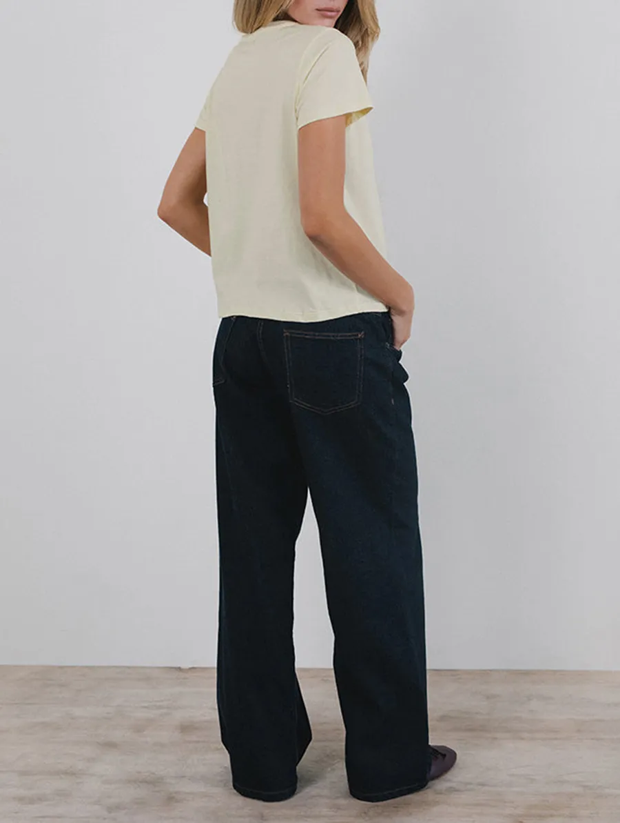 Buttermilk With Cherry Wine Print Tee