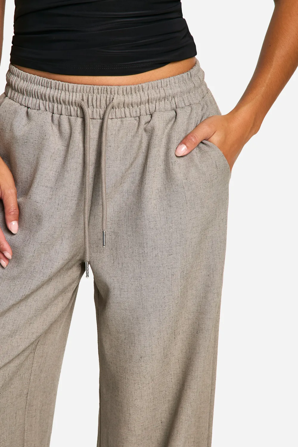 Loose Wide Leg Elastic Waist Women's Trousers