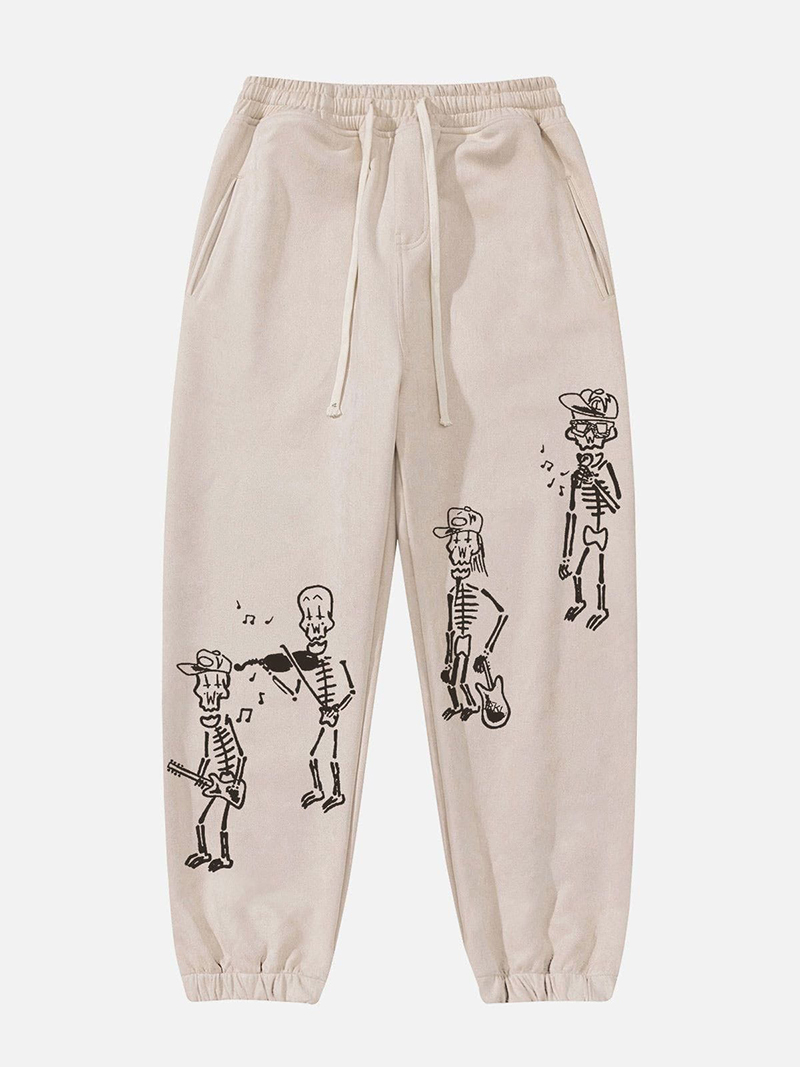 Funny Little People Print Sweatpants