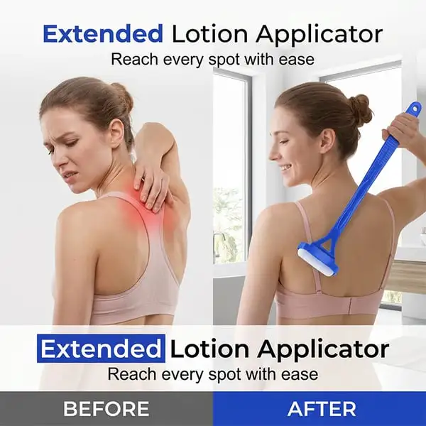 Back Lotion Applicator Sunscreen Moisturizer Body Back Long Handle Foldable Application Roller