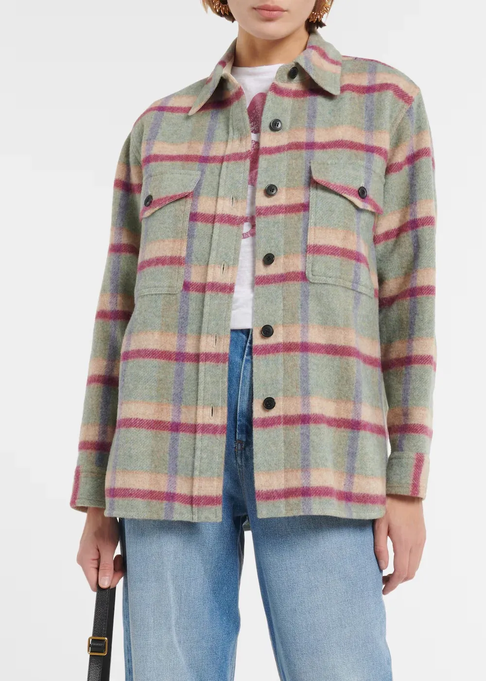 Striped Print Lapel Neck Coat
