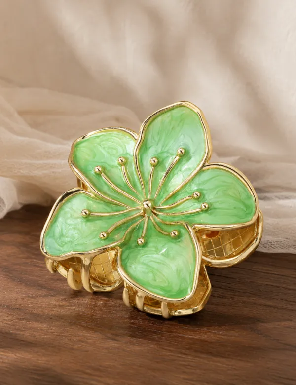 Enamel Flower Hair Clip