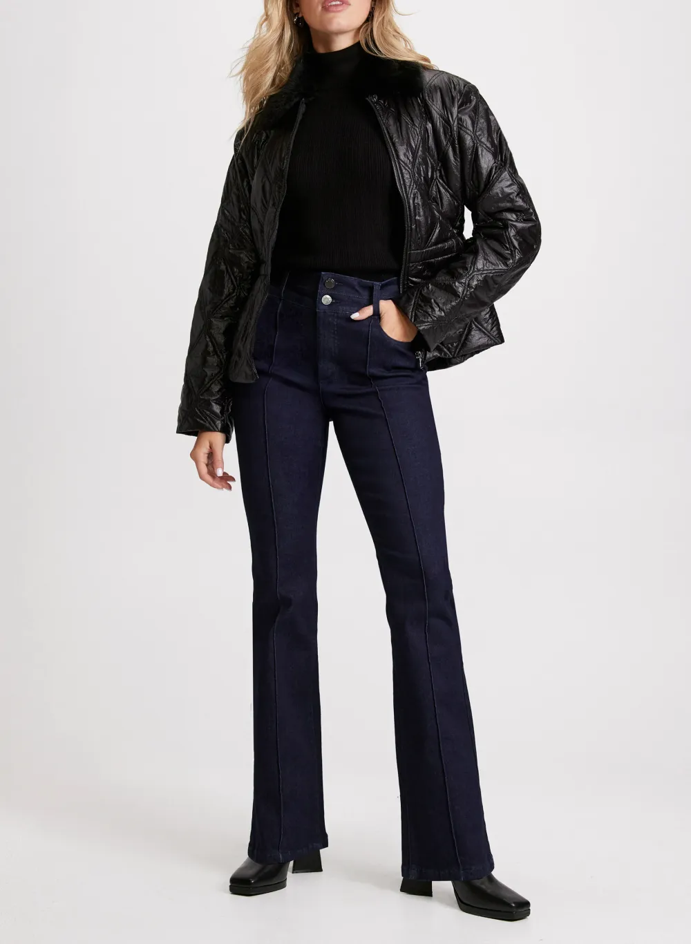 Stylish Fur-Collar Coat