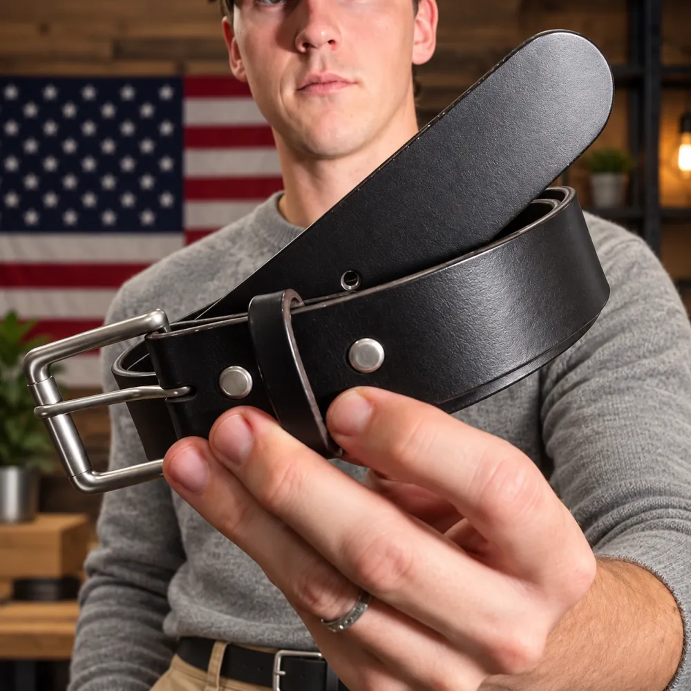 100% Handmade Full-Grain Buffalo Leather Belt – Built to Last