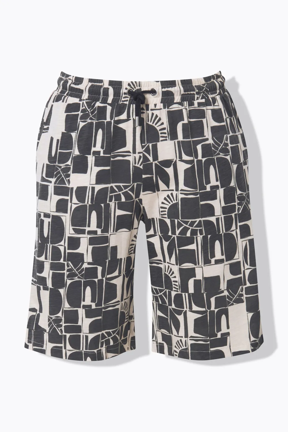 Printed Shorts With Diagonal Pockets