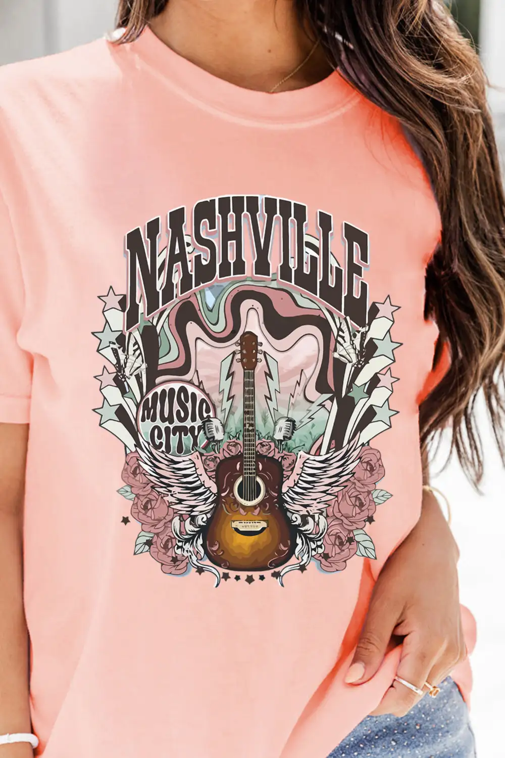 Nashville Music City Guitar Tee