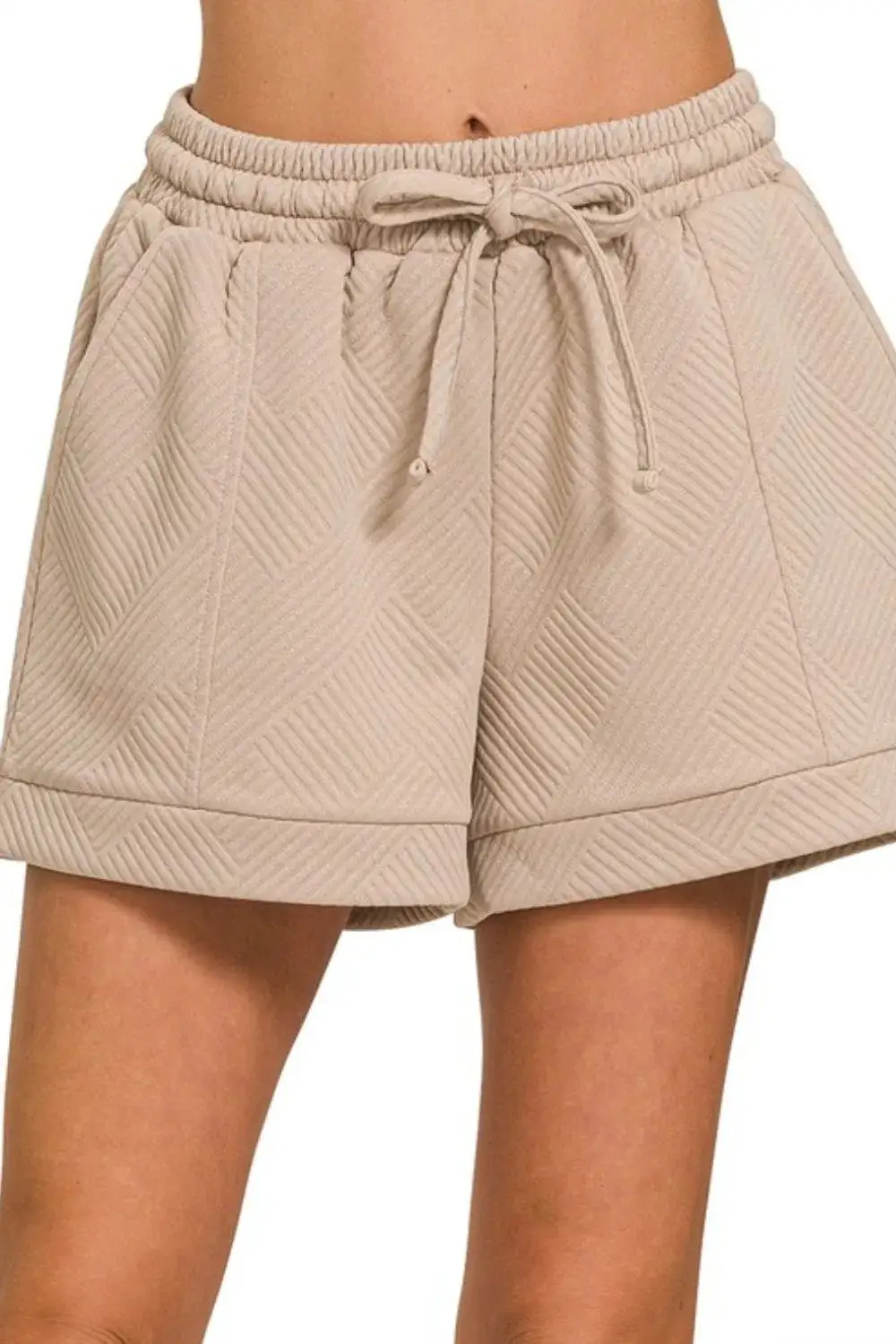 Everyday Textured Knit Jacquard Drawstring Shorts