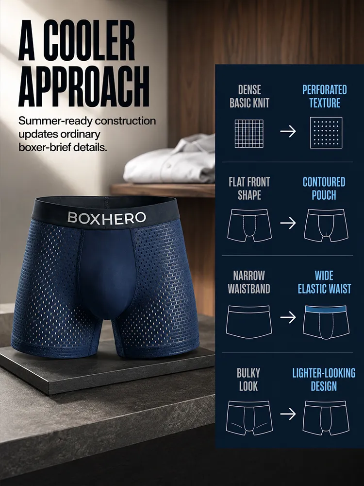 Men's underwear, men's boxer shorts with mesh holes