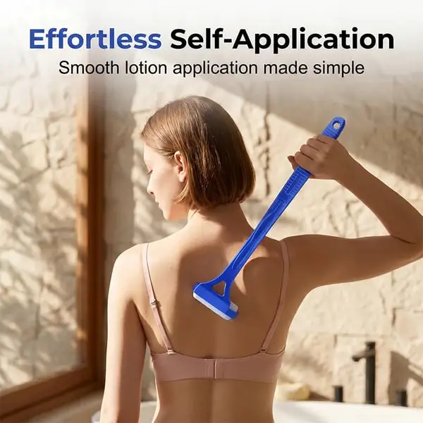 Back Lotion Applicator Sunscreen Moisturizer Body Back Long Handle Foldable Application Roller