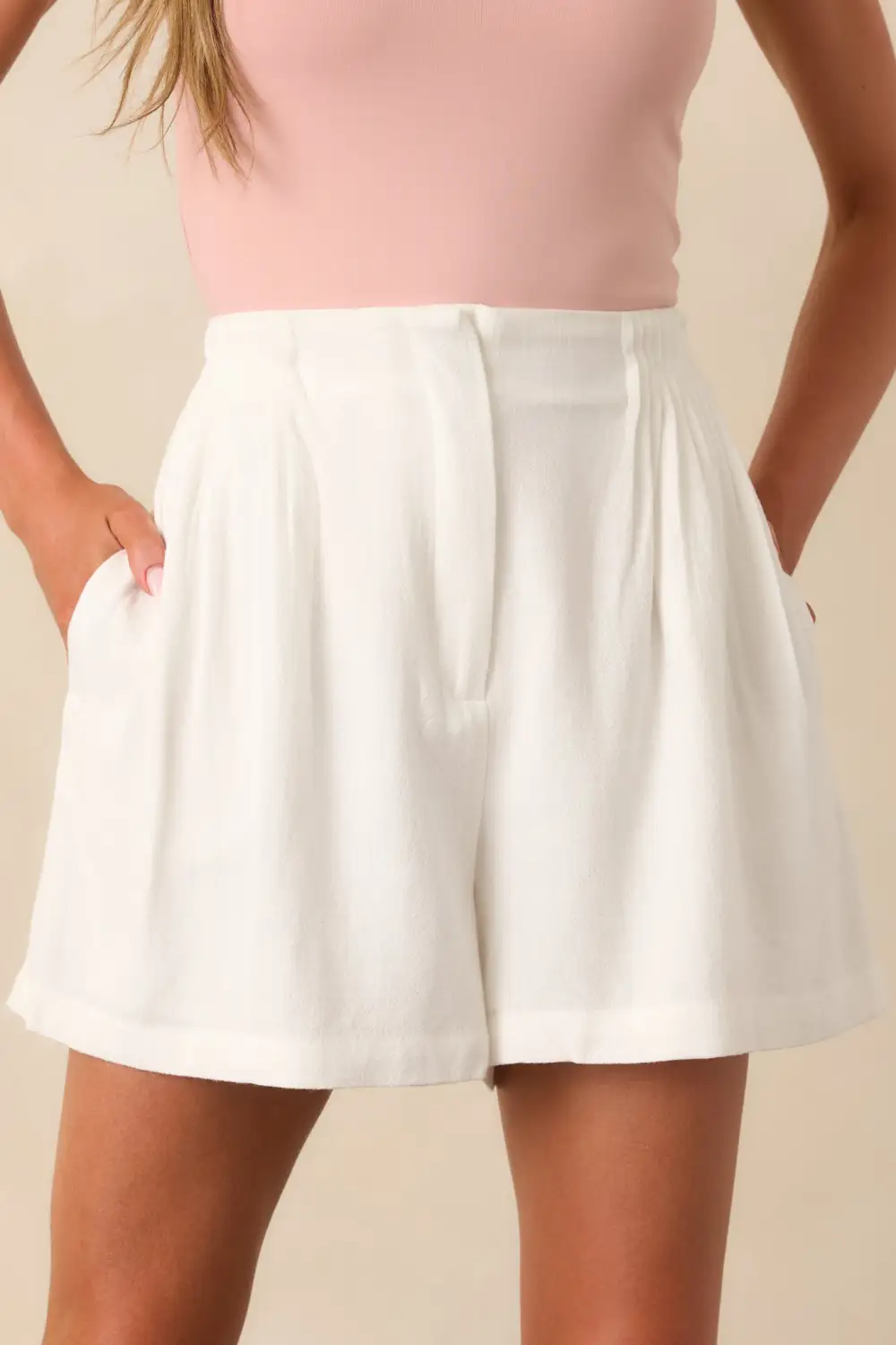 Linen Blend High Waisted Shorts