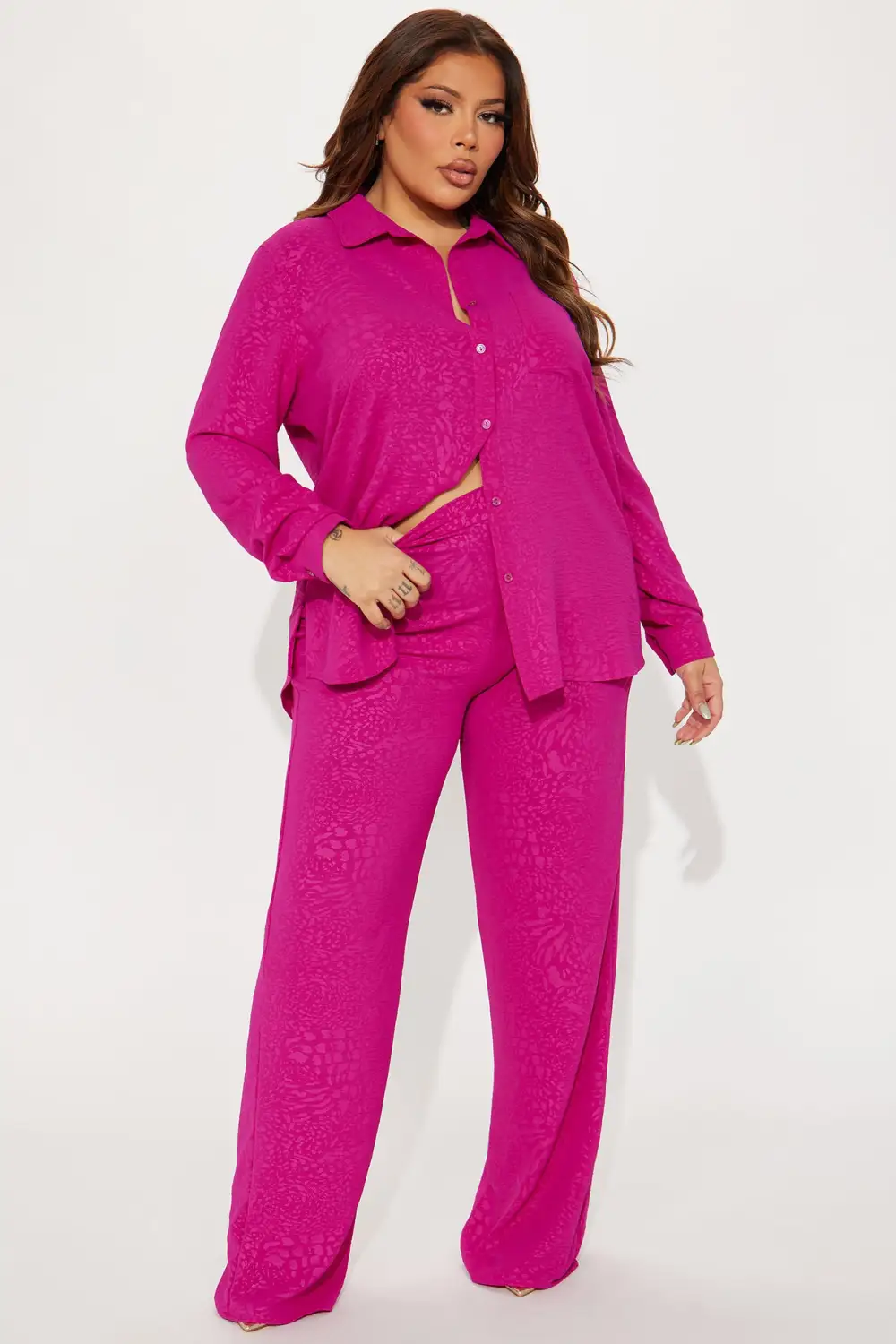 Wild Side Pant Set - Magenta