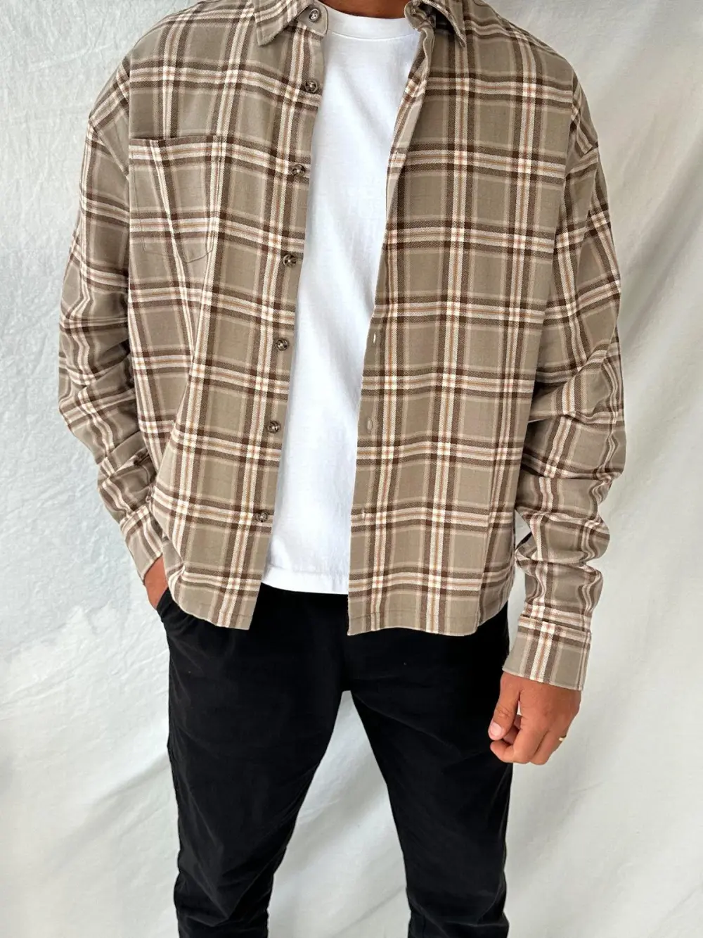 Casual Versatile And Comfortable Light Brown Shirt