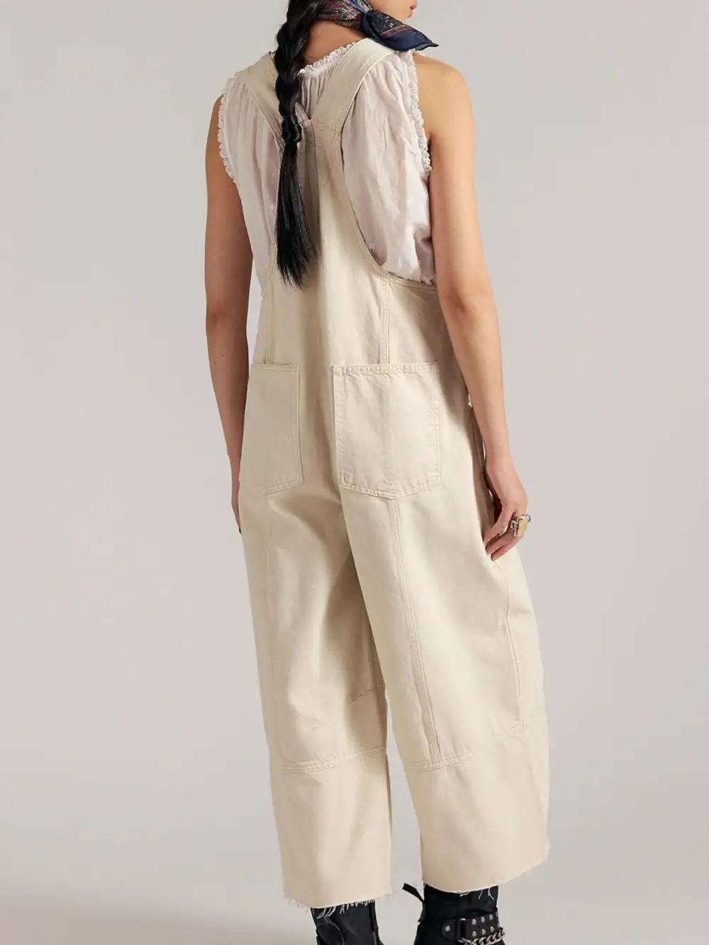Classic Denim Wide Leg Overalls
