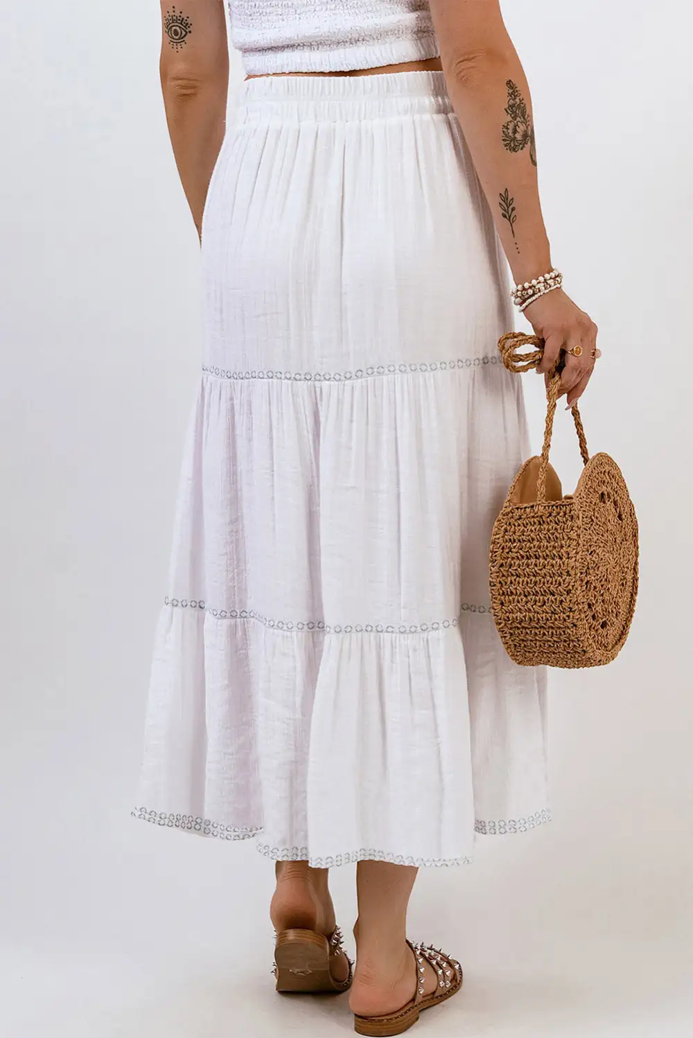 Maxi High Waist Lace Skirt