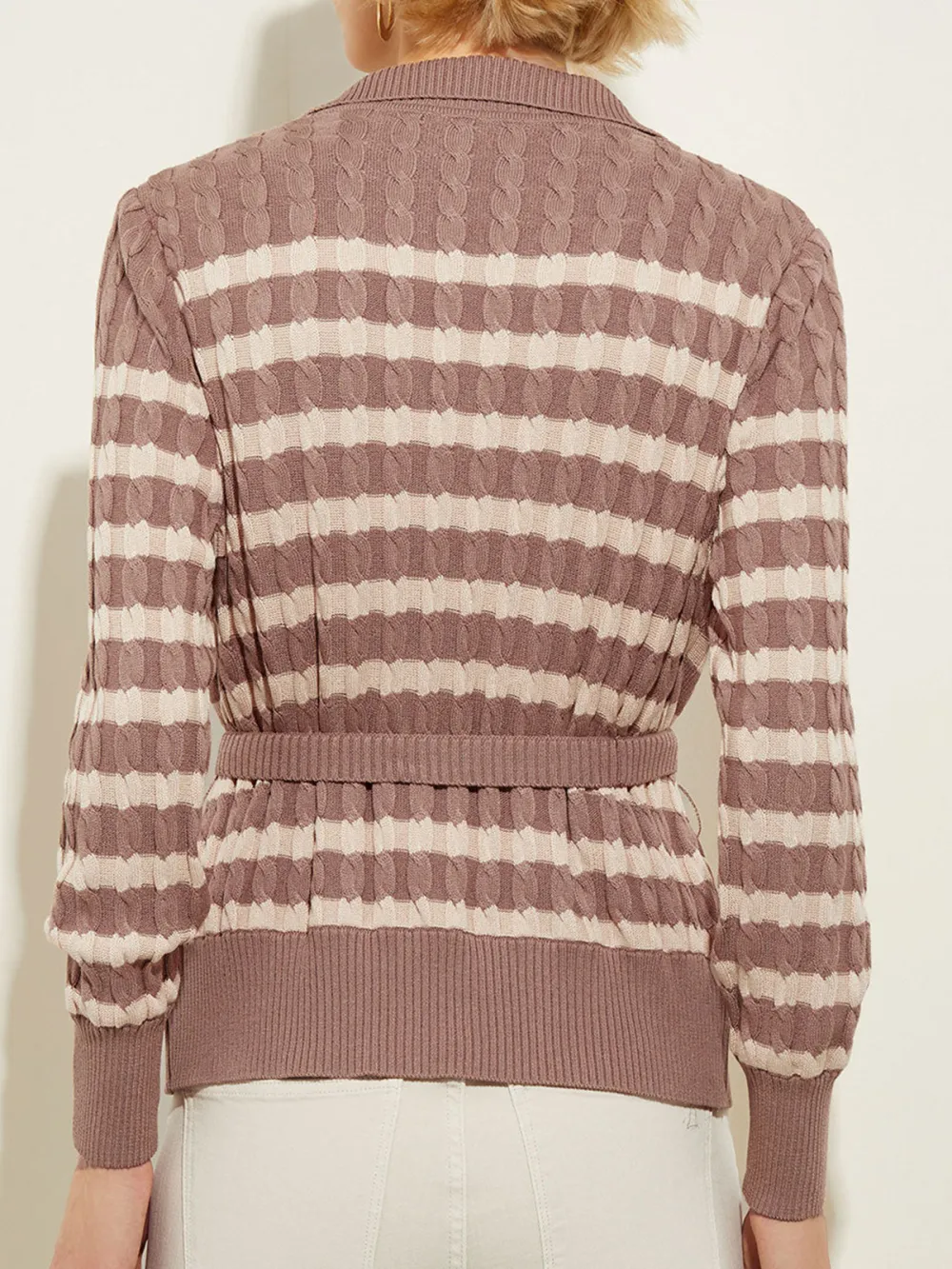 Waist Tied Striped Tunic