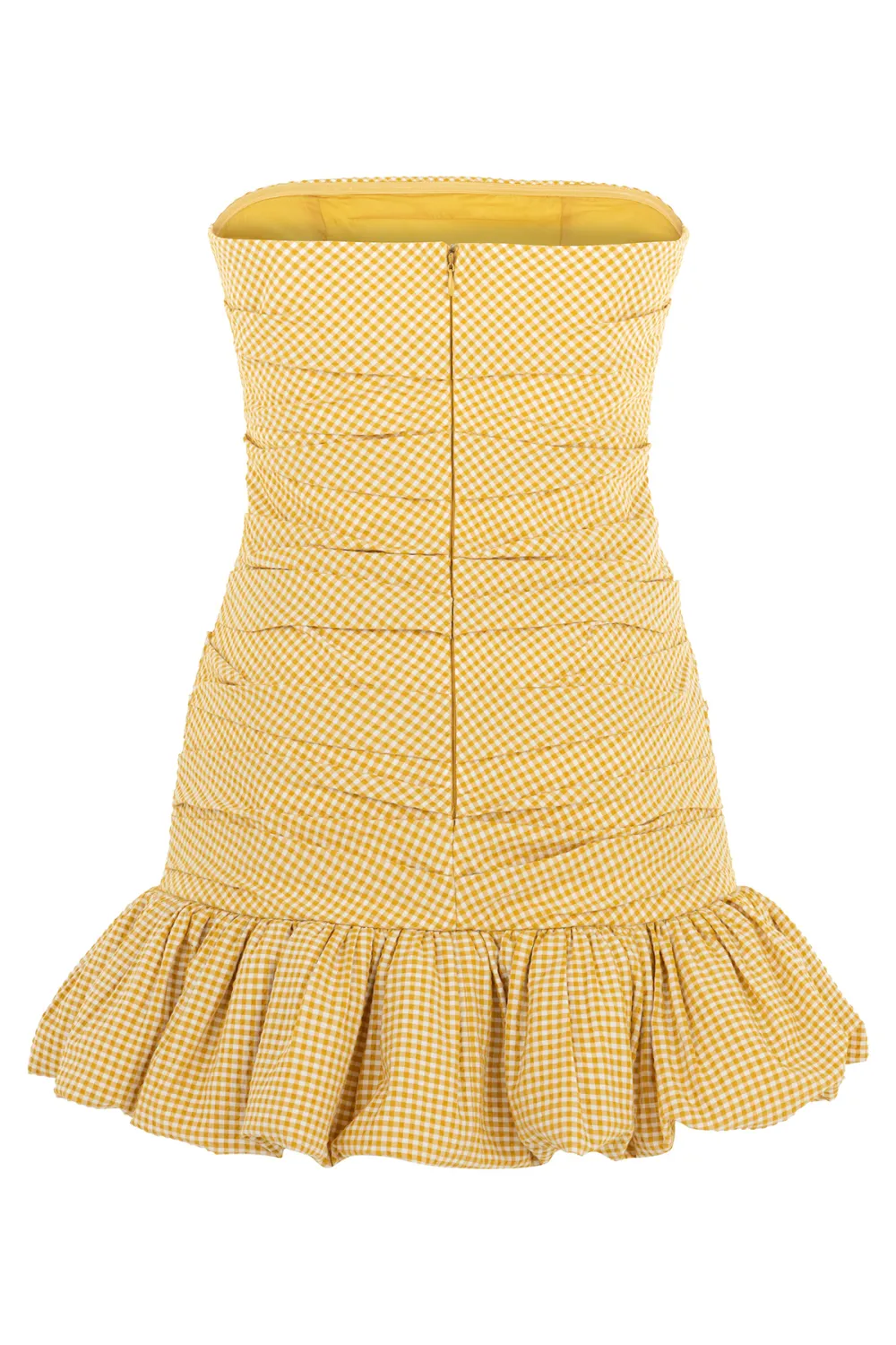 Strapless Mini Dress-Yellow