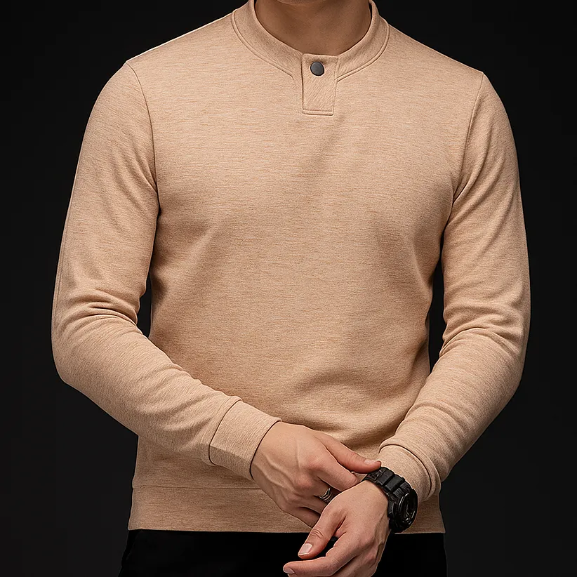 Stretch Crewneck Knit Sweater