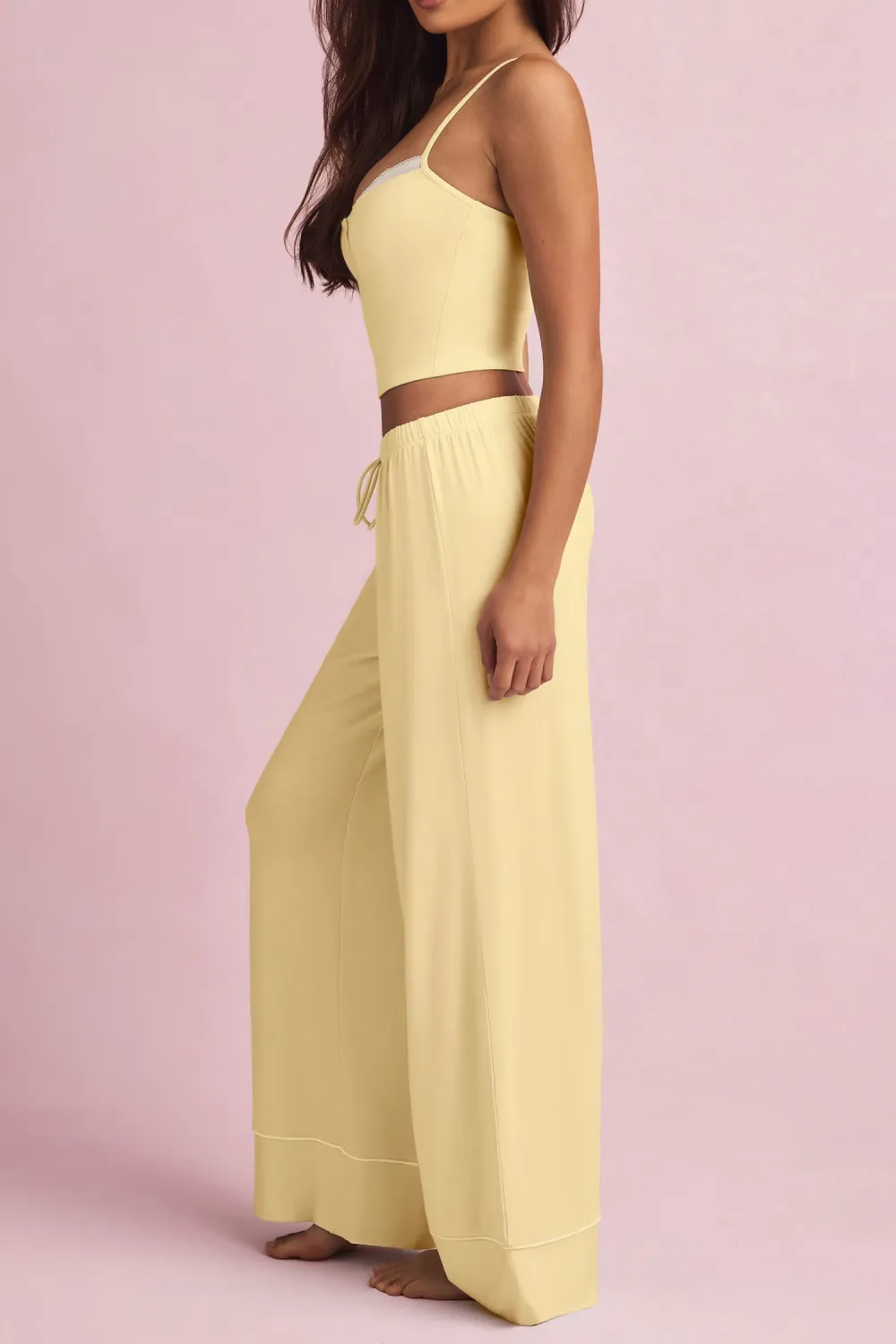 Relaxed Fit Elastic Waist Loose Trousers