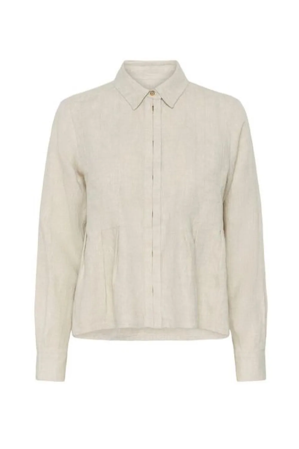 Linen Collared Long Sleeve Shirt Jacket