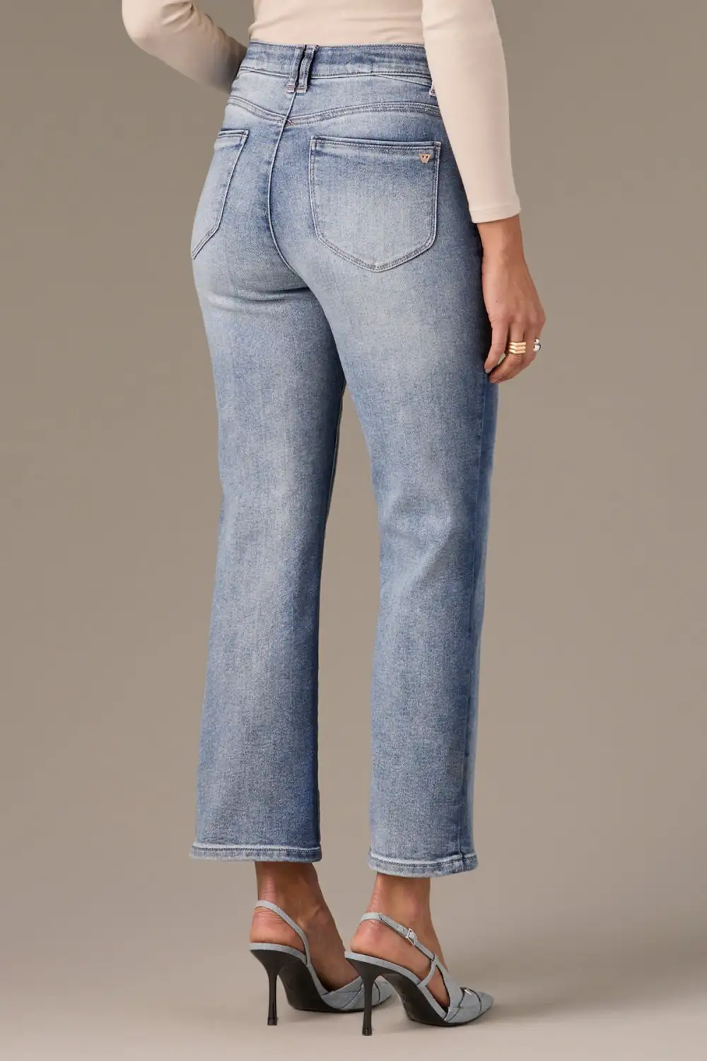 Petite High Rise Cropped Bootcut Jeans