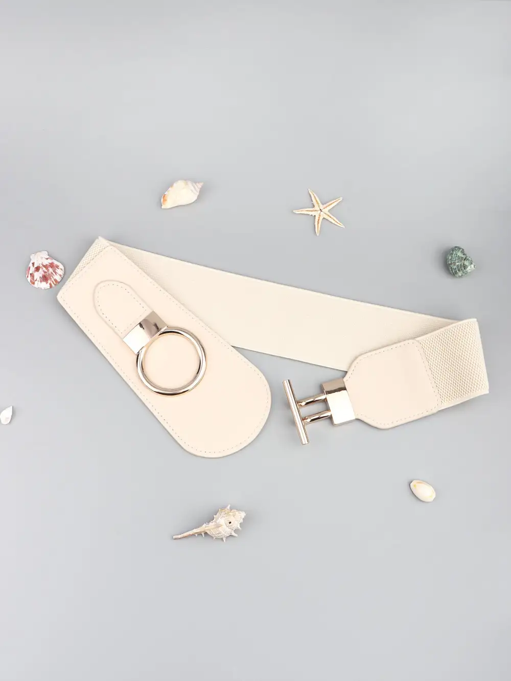 Wide Buckle Stretch Belt