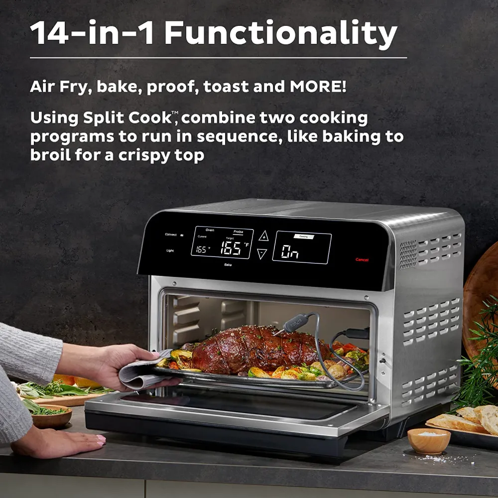 Omni Pro 19 QT/18L Air Fryer Toaster Oven Combo, From the Makers of Pot, 14-in-1 Functions, Fits a 12