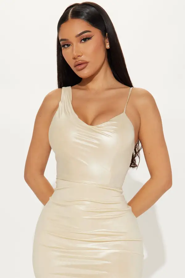 Made For You Metallic Maxi Dress - Silver