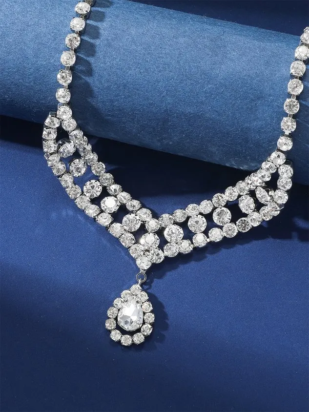 Elegant Full Diamond Luxury Necklace Choker Fashion Party Female Jewelry