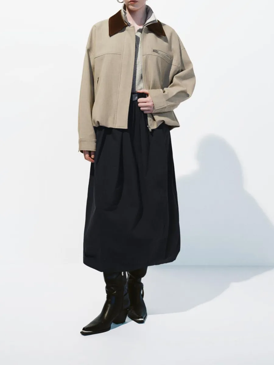 Ladies' Light Khaki Lapel Casual Style Jacket